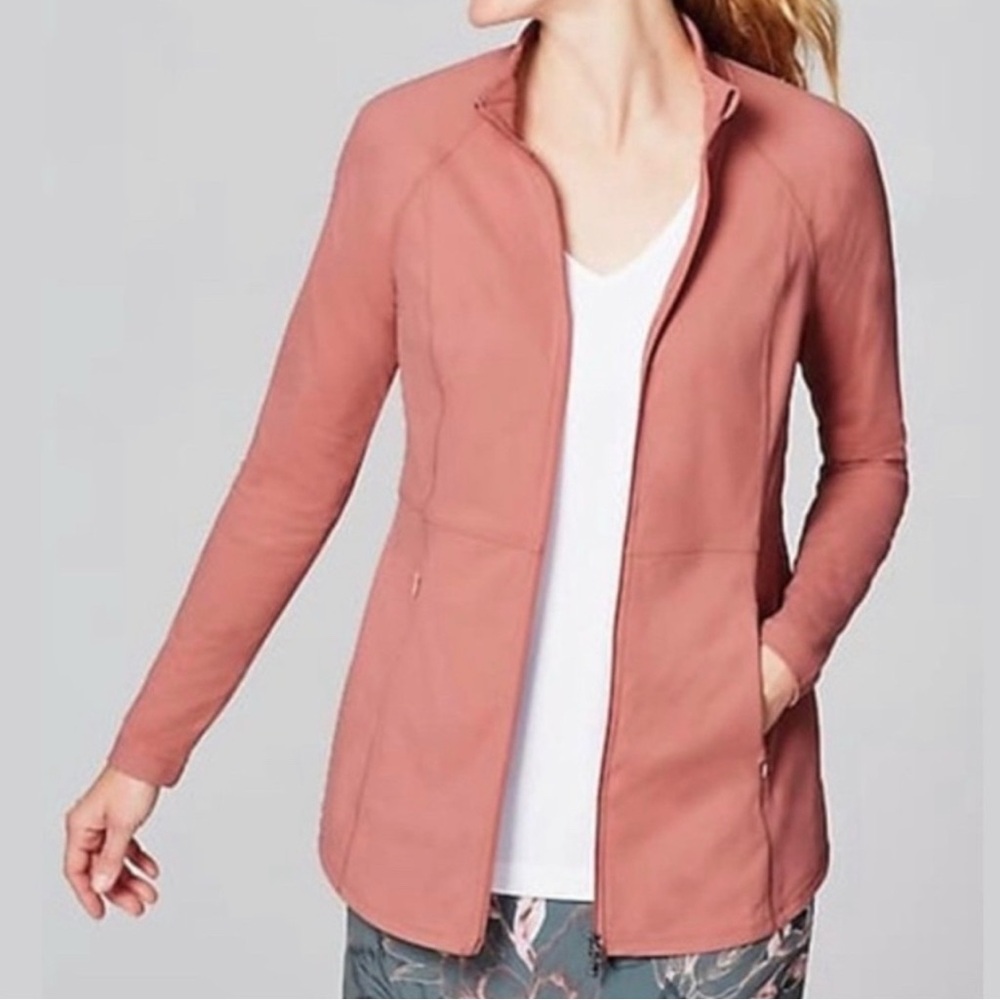 J. Jill Fit‎ Out and About Shirttail Jacket Size M dusty pink EUC
